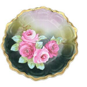 Royal Vienna Hand-Painted Pink Roses Plate 7.75 Z.S. & Co. Bavaria Mercier Vtg
